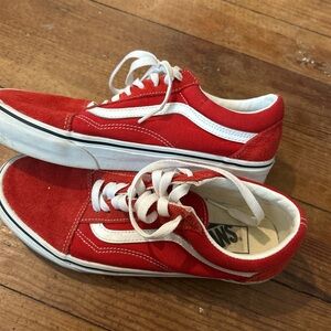 Vans Kids Red and White Sneakers